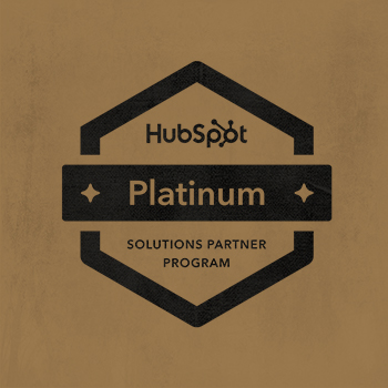 Hubspot Platinum Partner badge on top of gold background
