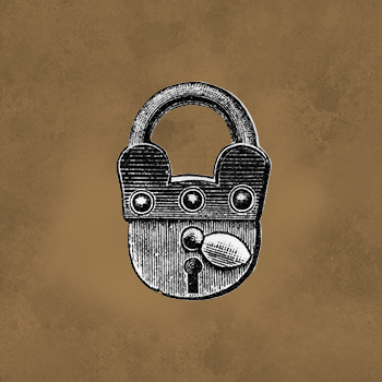 A key lock against a textured gold background