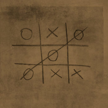 Tic-tac-toe game drawn on the ground